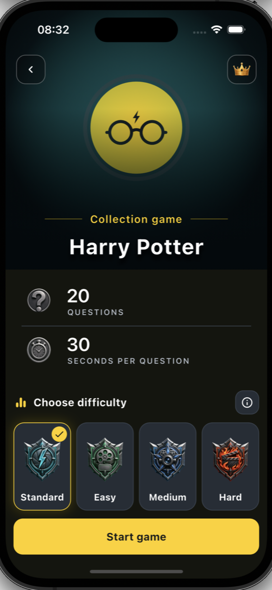 WhatTo Harry Potter collection game screen
